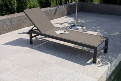 OUTFLEXX Boston Liege, anthrazit matt/schwarz, Alu/Textilene, 190 x 62 cm, Rückenlehne verstellbar