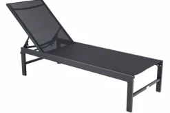 OUTFLEXX Boston Liege, anthrazit matt/schwarz, Alu/Textilene, 190 x 62 cm, Rückenlehne verstellbar