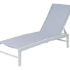 OUTFLEXX Boston Liege, creme/weiß, Aluminium, 190 x 62 cm, ergonomisch, rückenschonend, horizontal verstellbar, pulverbeschichtet