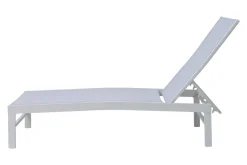 OUTFLEXX Boston Liege, creme/weiß, Aluminium, 190 x 62 cm, ergonomisch, rückenschonend, horizontal verstellbar, pulverbeschichtet