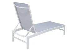 OUTFLEXX Boston Liege, creme/weiß, Aluminium, 190 x 62 cm, ergonomisch, rückenschonend, horizontal verstellbar, pulverbeschichtet