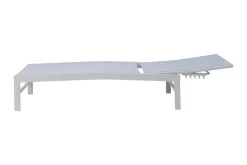 OUTFLEXX Boston Liege, creme/weiß, Aluminium, 190 x 62 cm, ergonomisch, rückenschonend, horizontal verstellbar, pulverbeschichtet