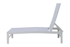 OUTFLEXX Boston Liege, creme/weiß, Aluminium, 190 x 62 cm, ergonomisch, rückenschonend, horizontal verstellbar, pulverbeschichtet