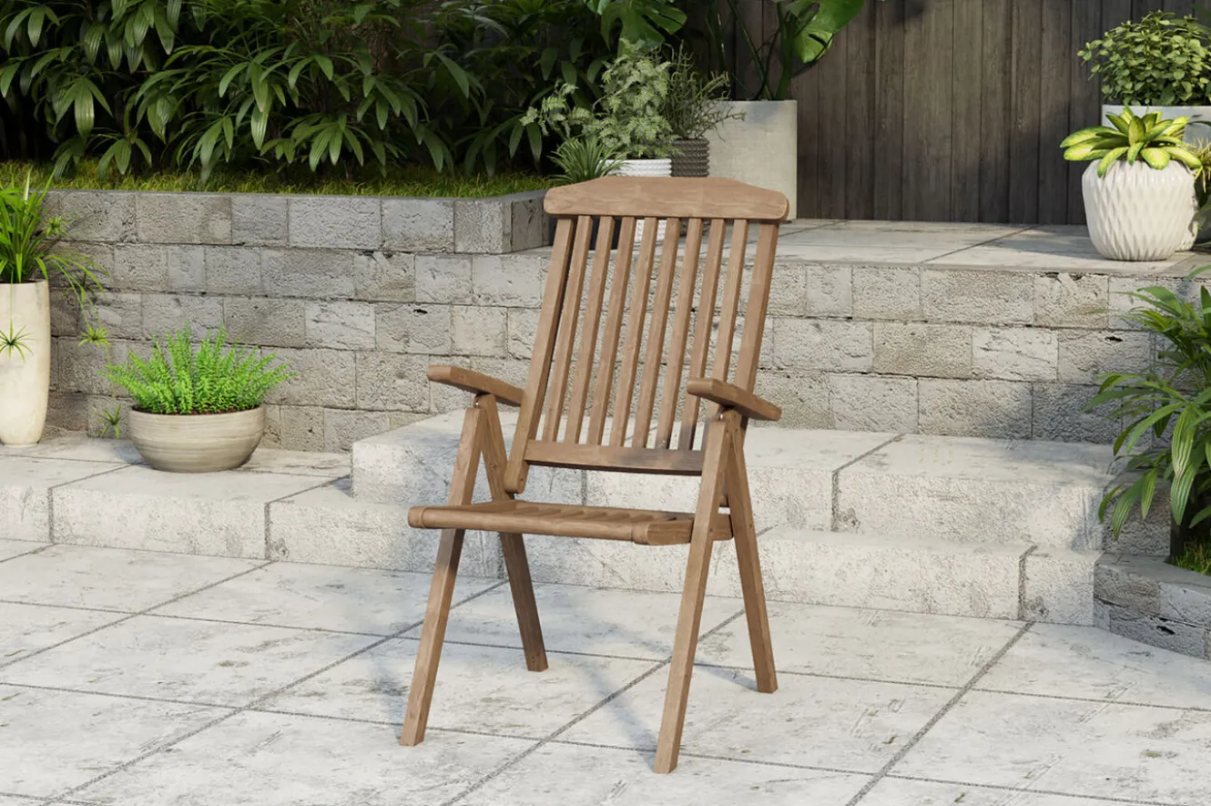 OUTFLEXX Bounty Klappsessel, natur, Teakholz, 58 x 68 x 105 cm