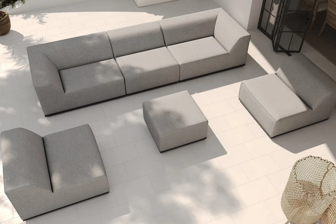 OUTFLEXX Buddha Gartenlounge für 6 Personen, flanelle/anthrazit, Alu/Polyester, witterungs- & UV-beständig