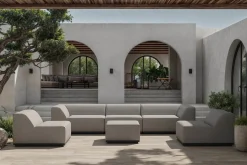OUTFLEXX Buddha Gartenlounge für 6 Personen, flanelle/anthrazit, Alu/Polyester, witterungs- & UV-beständig