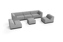 OUTFLEXX Buddha Gartenlounge für 6 Personen, flanelle/anthrazit, Alu/Polyester, witterungs- & UV-beständig