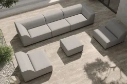 OUTFLEXX Buddha Gartenlounge für 6 Personen, flanelle/anthrazit, Alu/Polyester, witterungs- & UV-beständig