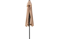 OUTFLEXX Cambridge Halbschirm, khaki/dunkelgrau, Aluminium/Stahl/Polyester, Ø 270 cm, mit Kurbel, UV50+, platzsparend