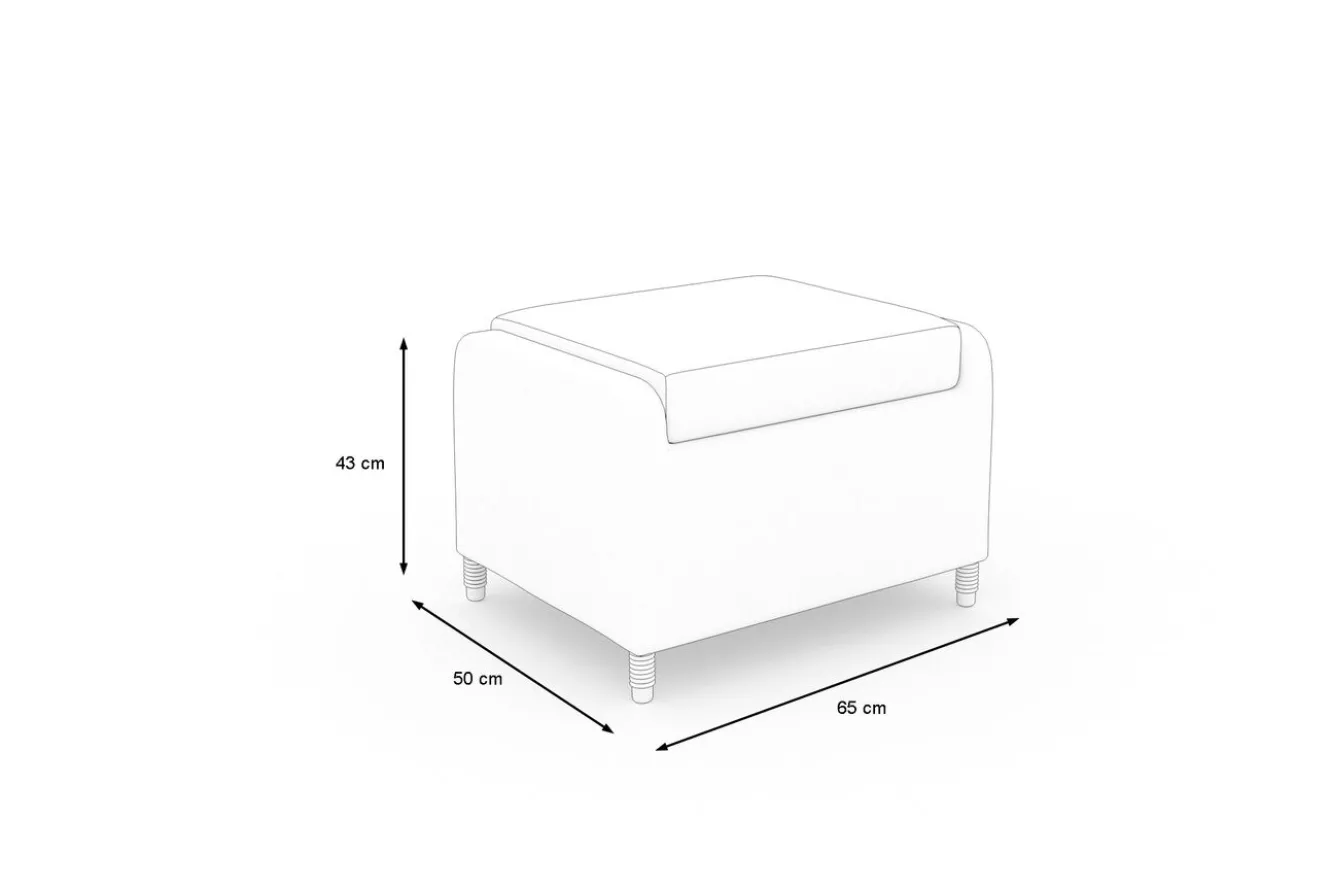 OUTFLEXX Country Collection Hocker, desert-beige, Alu/Polyrattan, 50 x 65 x 43 cm, witterungsbeständig, inkl. Auflage