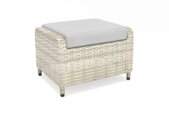 OUTFLEXX Country Collection Hocker, desert-beige, Alu/Polyrattan, 50 x 65 x 43 cm, witterungsbeständig, inkl. Auflage