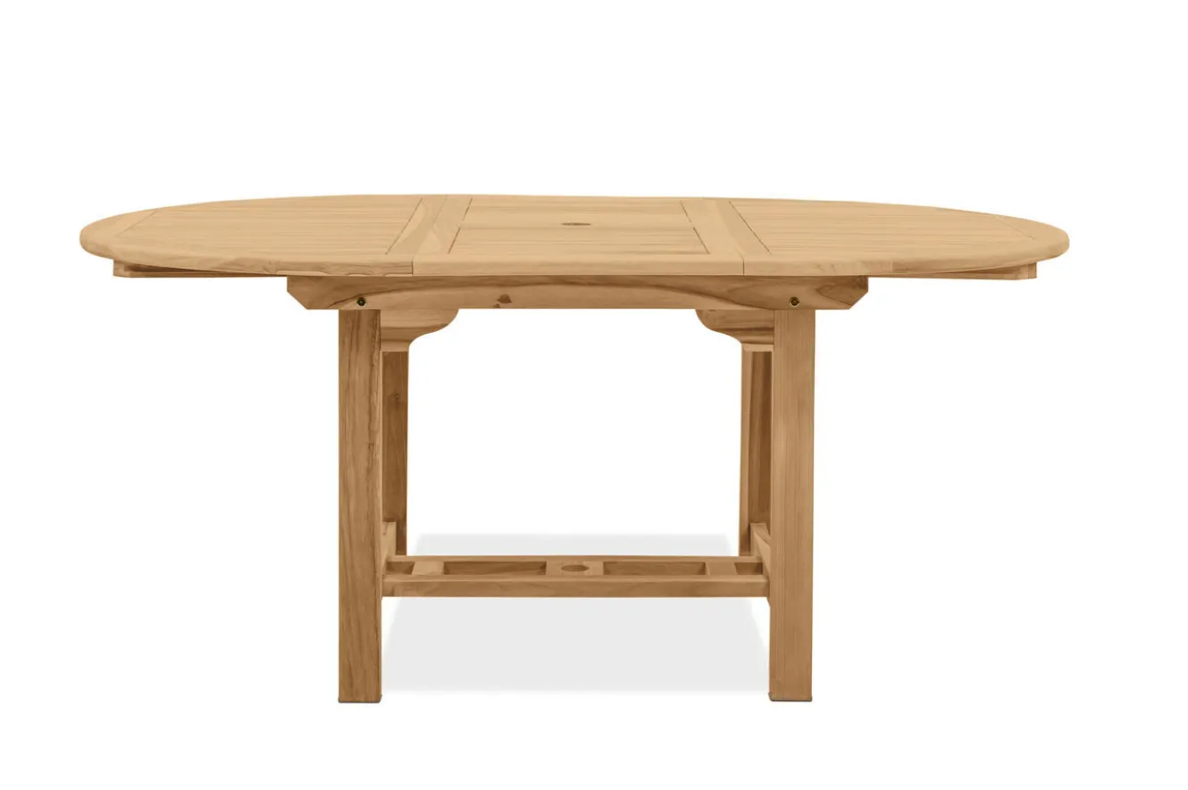 OUTFLEXX Dallas Ausziehtisch, natur, Teakholz, 120/170 x 120 cm, fein geschliffen