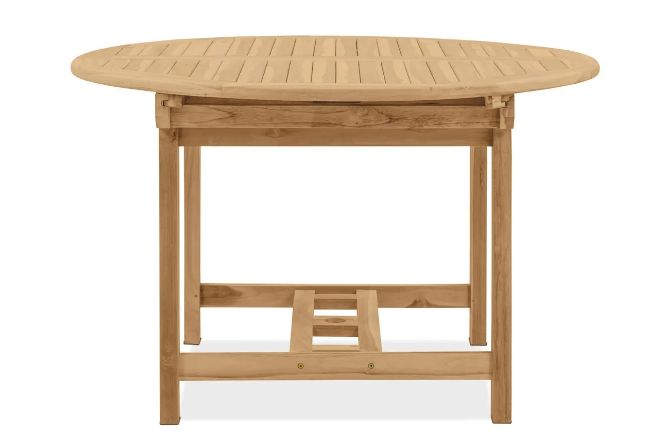OUTFLEXX Dallas Ausziehtisch, natur, Teakholz, 120/170 x 120 cm, fein geschliffen