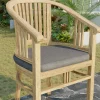 OUTFLEXX Dallas/Batavia Garten-Essgruppe, natur, Teak, 120/170x120 cm, 4x Armlehnensessel, inkl. Auflage