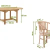 OUTFLEXX Dallas/Batavia Garten-Essgruppe, natur, Teak, 120/170x120 cm, 6x Armlehnensessel, inkl. Auflage