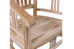 OUTFLEXX Dallas/Batavia Garten-Essgruppe, natur, Teak, 120/170x120 cm, 6x Armlehnensessel, inkl. Auflage