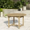 OUTFLEXX Dallas/Bounty Garten-Essgruppe, natur, Teak, 120/170x120 cm, 6x Klappstuhl