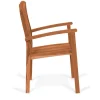 OUTFLEXX Dallas/Washington Garten-Essgruppe, natur, Teak, 120/170x120 cm, 6x Stapelsessel