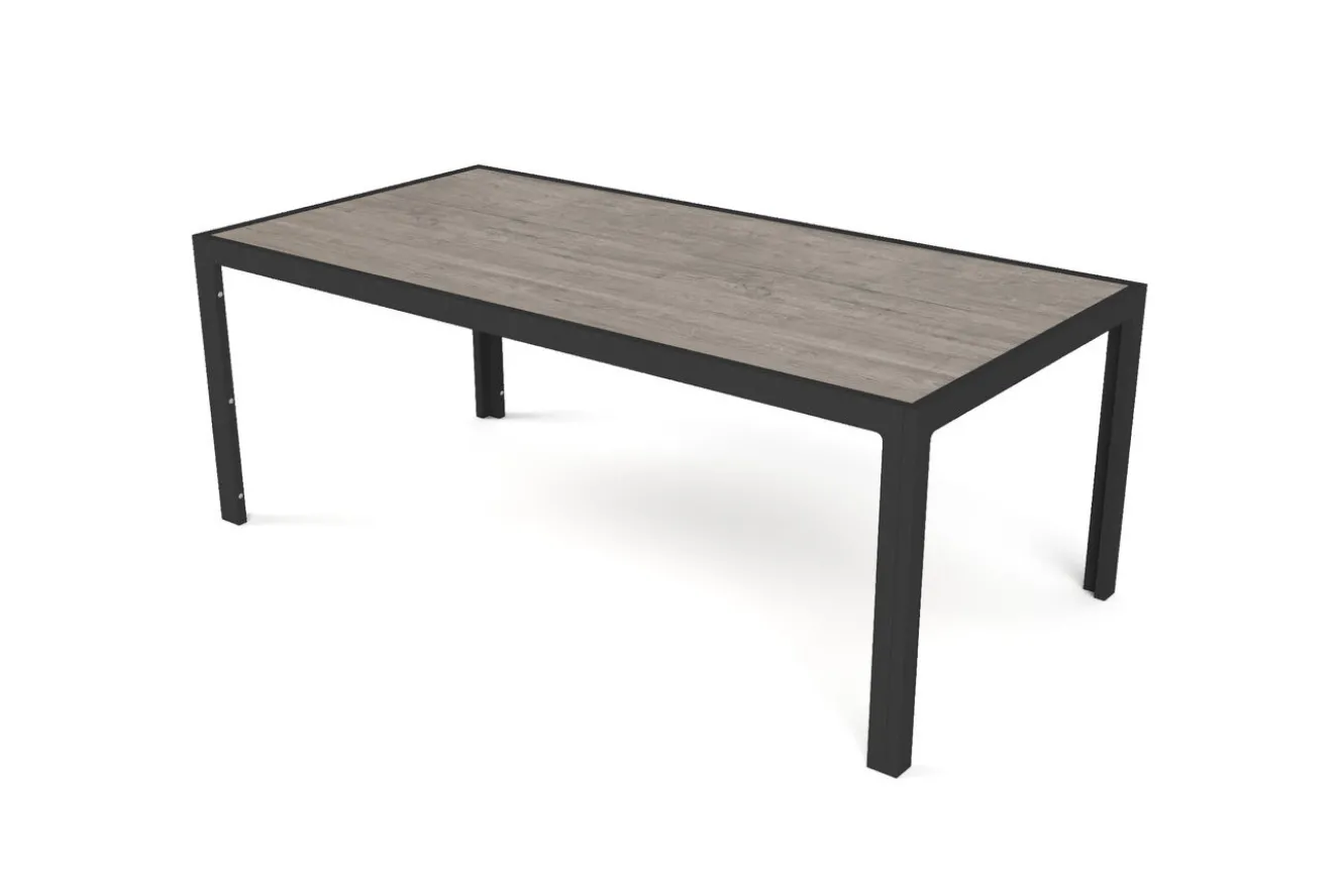 OUTFLEXX Darwin Esstisch, anthrazit/grau, Alu/Glaskeramik, 200x100 cm, pulverbeschichtet
