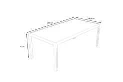 OUTFLEXX Darwin Esstisch, anthrazit/grau, Alu/Glaskeramik, 200x100 cm, pulverbeschichtet