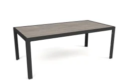 OUTFLEXX Darwin Esstisch, anthrazit/grau, Alu/Glaskeramik, 200x100 cm, pulverbeschichtet