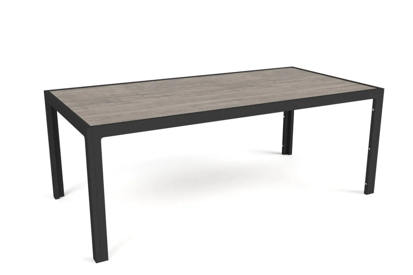 OUTFLEXX Darwin Esstisch, anthrazit/grau, Alu/Glaskeramik, 200x100 cm, pulverbeschichtet
