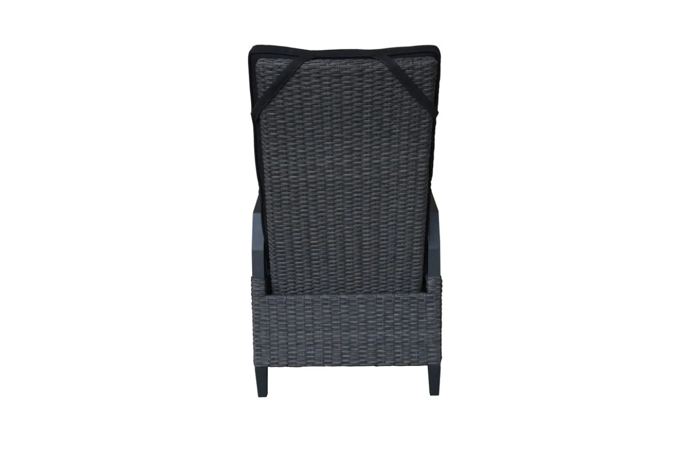 OUTFLEXX Darwin Garten-Essgruppe mit 8 Dining Sesseln, anthrazit/grau, Alu/Polyrattan, Tisch 200 x 100 cm, verstellbare Rückenlehne