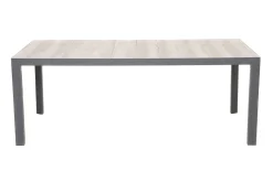 OUTFLEXX Darwin Garten-Essgruppe mit 6 Dining Sesseln, anthrazit/grau, Alu/Polyrattan, Tisch 200 x 100 cm, verstellbare Rückenlehne