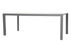 OUTFLEXX Darwin Garten-Essgruppe mit 6 Dining Sesseln, anthrazit/grau, Alu/Polyrattan, Tisch 200 x 100 cm, verstellbare Rückenlehne