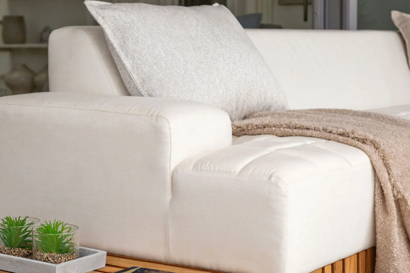 OUTFLEXX Dekokissen, 10014 nature, Sunbrella, 60 x 45 cm, bei 40 °C waschbar, z.B. passend zu Lounge 21865/23403