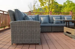 OUTFLEXX Dining-Lounge, grau, Polyrattan, 5-6 Personen, höhenverstellbarer Loungetisch, inkl. Polster