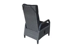 OUTFLEXX Dining-Sessel, anthrazit/grau, Alu/Polyrattan, 68x60x111cm, Kissen Inklusive, Witterungsbeständig