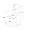 OUTFLEXX Diningsessel, anthrazit/grau, Edelstahl/Textilene, ca. 56x62x90cm, Teak
