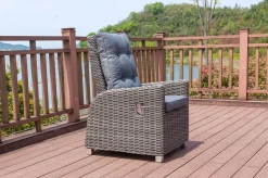 OUTFLEXX Dining Sessel, grau, Polyrattan, 74 x 83 x 110 cm, Rückenlehne stufenlos verstellbar