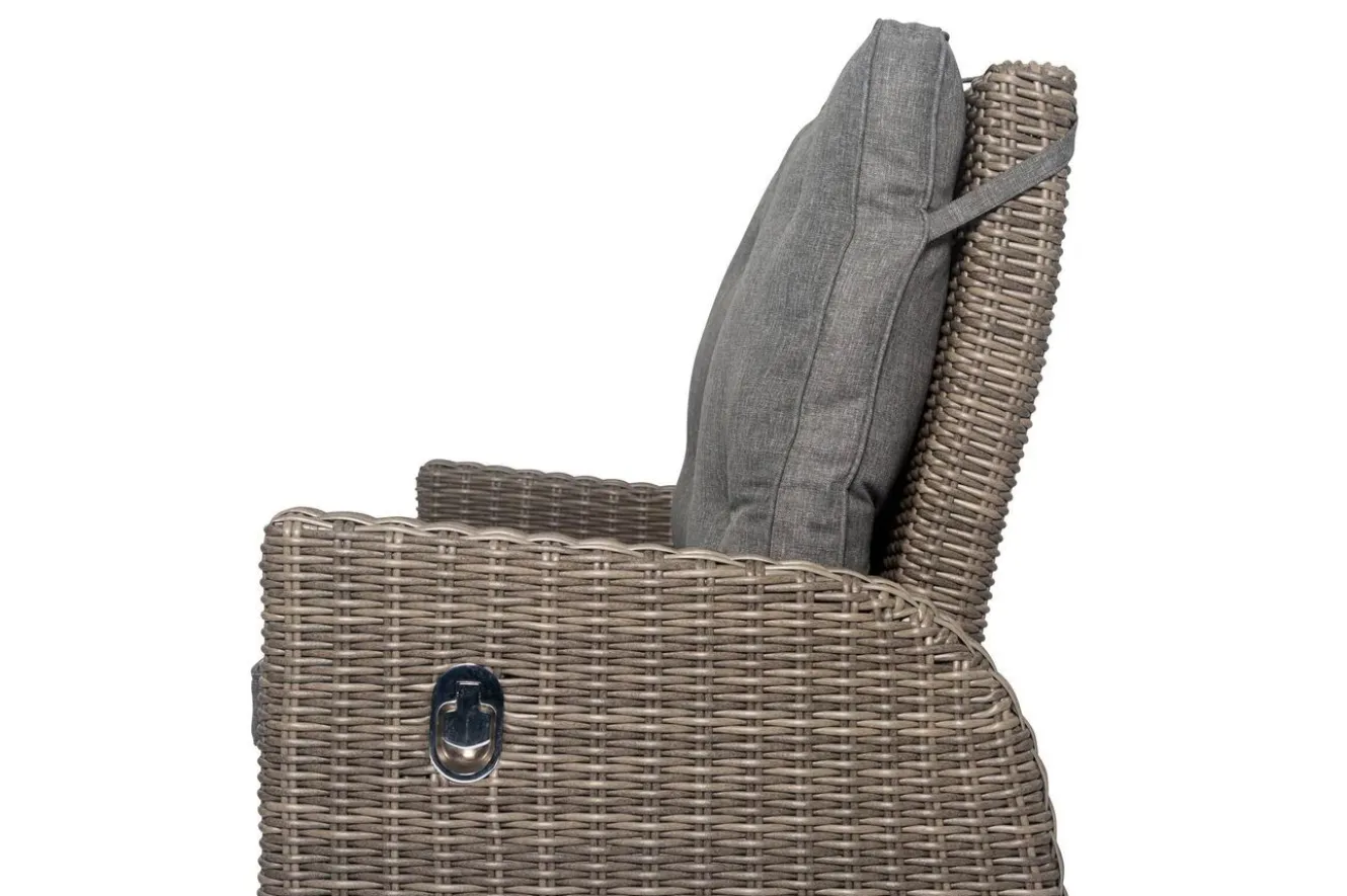 OUTFLEXX Dining 3-Sitzer Sofa, grau, Polyrattan, 210 x 83 x 110 cm, mehrfach verstellbar