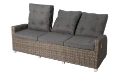 OUTFLEXX Dining 3-Sitzer Sofa, grau, Polyrattan, 210 x 83 x 110 cm, mehrfach verstellbar