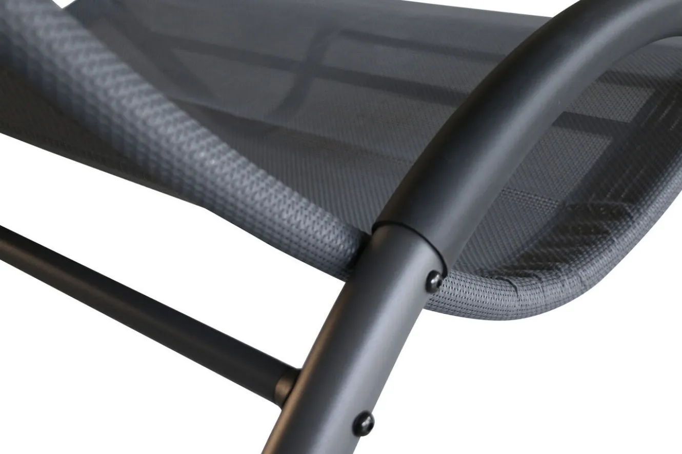 OUTFLEXX Doppelliege, anthrazit, Polyester/Stahl pulverbeschichtet, 205x138x34cm, inkl. Nackenkissen, rollbar