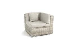 OUTFLEXX Eckelement, desert-beige, Aluminium/Polyrattan/Polyester, 84.5 x 84 x 69.5 cm, pflegeleicht, mit Kissenboxfunktion