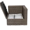 OUTFLEXX Eckelement links, grau, Polyrattan, 82 x 82 x 70 cm, verstellbare Sitzfläche, wasserfeste Kissenbox