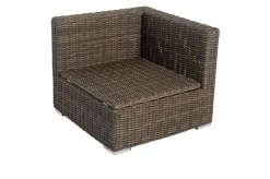 OUTFLEXX Eckelement links, grau, Polyrattan, 82 x 82 x 70 cm, verstellbare Sitzfläche, wasserfeste Kissenbox