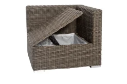 OUTFLEXX Eckelement links, grau, Polyrattan, 82 x 82 x 70 cm, verstellbare Sitzfläche, wasserfeste Kissenbox