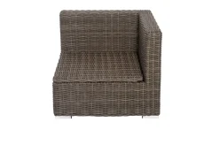 OUTFLEXX Eckelement links, grau, Polyrattan, 82 x 82 x 70 cm, verstellbare Sitzfläche, wasserfeste Kissenbox