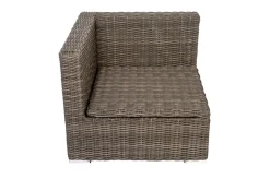 OUTFLEXX Eckelement rechts, grau, Polyrattan, 82 x 82 x 70 cm, verstellbare Sitzfläche, wasserfeste Kissenbox