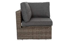 OUTFLEXX Eckelement rechts, grau, Polyrattan, 82 x 82 x 70 cm, verstellbare Sitzfläche, wasserfeste Kissenbox