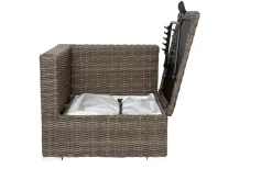 OUTFLEXX Eckelement rechts, grau, Polyrattan, 82 x 82 x 70 cm, verstellbare Sitzfläche, wasserfeste Kissenbox