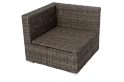 OUTFLEXX Eckelement rechts, grau, Polyrattan, 82 x 82 x 70 cm, verstellbare Sitzfläche, wasserfeste Kissenbox