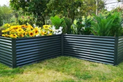 OUTFLEXX Eck-Hochbeet, anthrazit, Aluminium-Zink-Stahl, 270x270x90x84cm