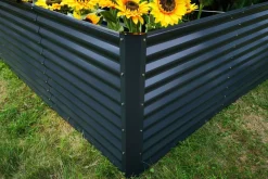 OUTFLEXX Eck-Hochbeet, anthrazit, Aluminium-Zink-Stahl, 270x270x90x84cm