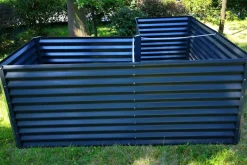 OUTFLEXX Eck-Hochbeet, anthrazit, Aluminium-Zink-Stahl, 210x210x90x84cm