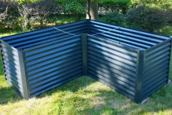 OUTFLEXX Eck-Hochbeet, anthrazit, Aluminium-Zink-Stahl, 210x210x90x84cm